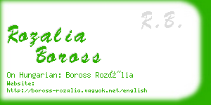 rozalia boross business card